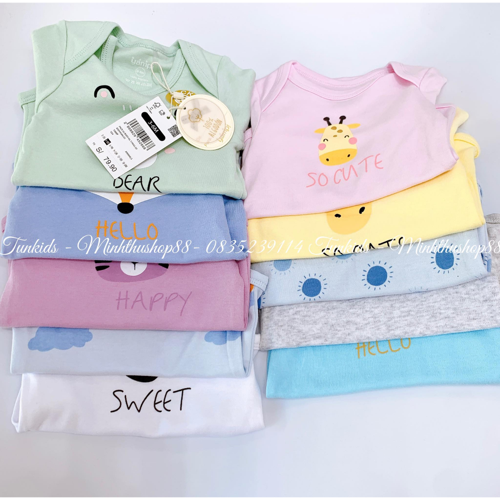 Body chip cotton bodysuit Yampi dài tay xuất xịn cho bé