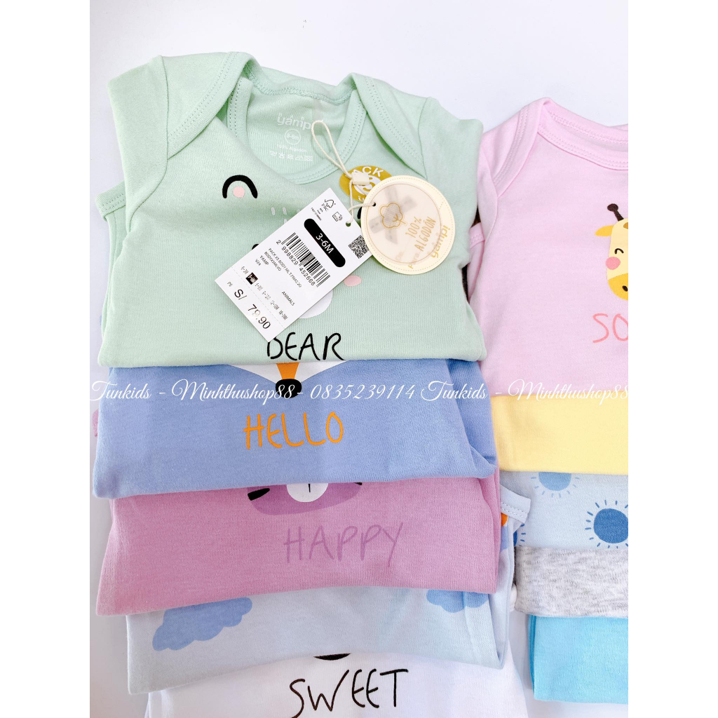 Body chip cotton bodysuit Yampi dài tay xuất xịn cho bé