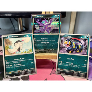 Combo 3 thẻ pokemon sableye , bombirdier và seviper - palen