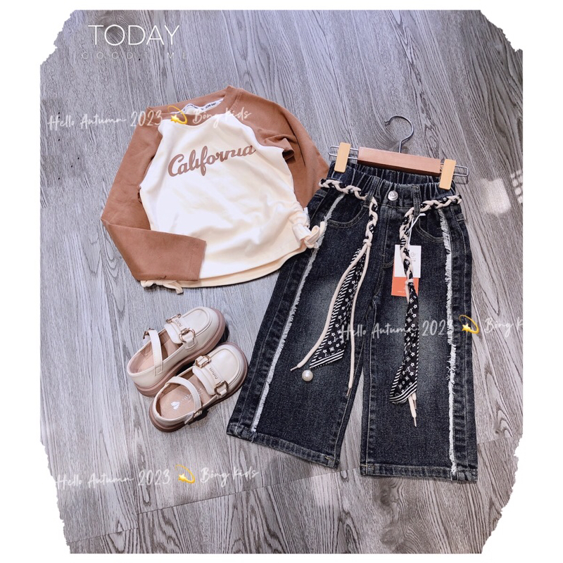 Áo rút eo bé gái