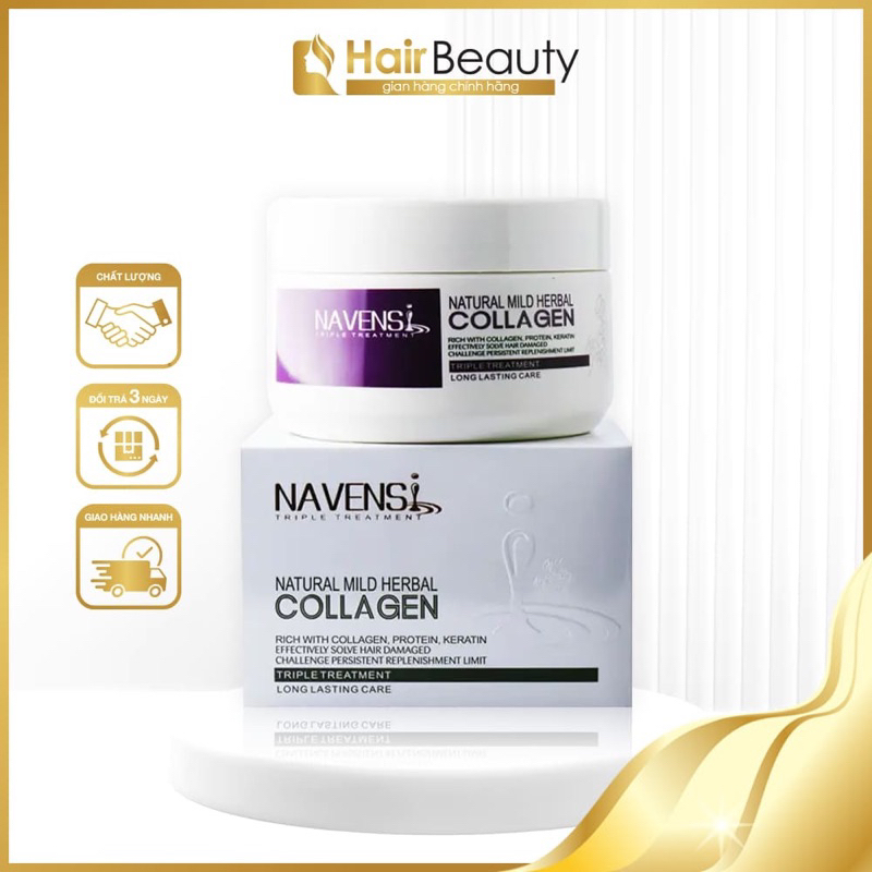 Hấp phục hồi siêu mượt NAVENSI cứu tinh của mọi mái tóc khô sơ , hư tổn 500ml ( Hàng Chính Hãng )