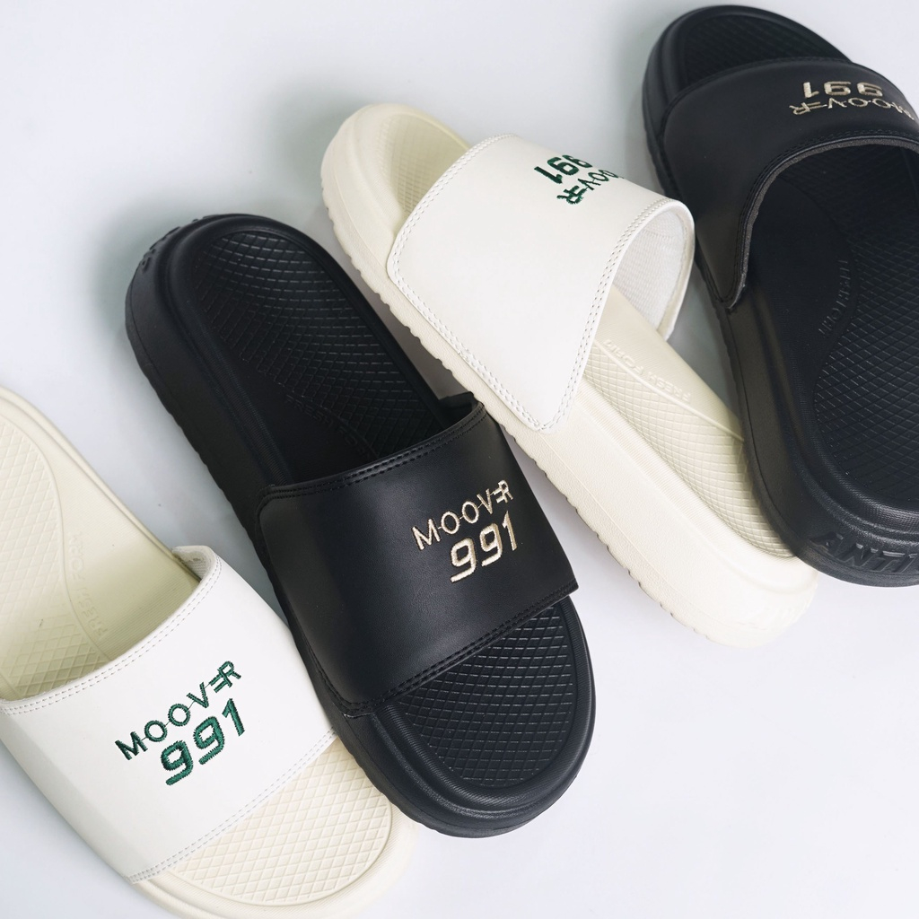 Dép quai ngang MOOVERCÁ THÊU 991 TÍNH NAM NỮ 4CM