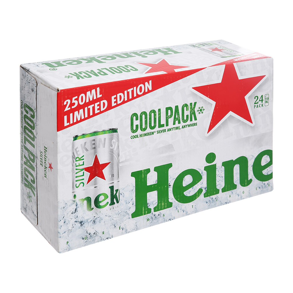 Bia Heineken Silver (lon nhỏ) 250ml x 24 lon