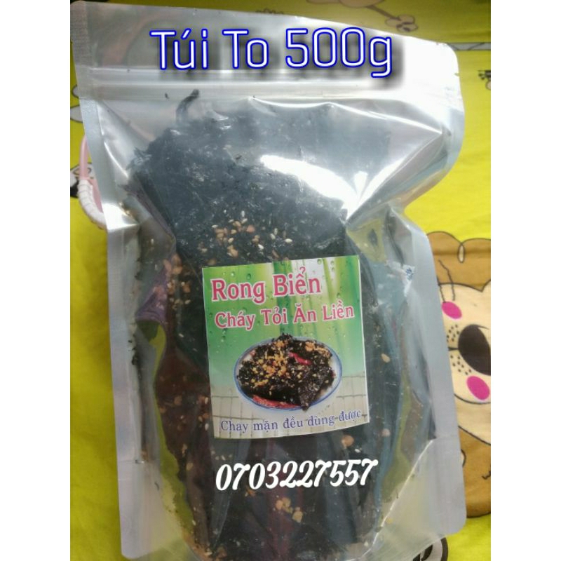 GÓI TO 500G Rong biển cháy tỏi siêu ngon, siêu rẻ,chất lượng(sỉ/dạo/ăn vặt/ăn liền/combo/hot/nhà làm