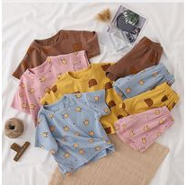 Set 5 áo gấu chất liệu cotton lạnh dành cho bé gái từ 8 - 28kg