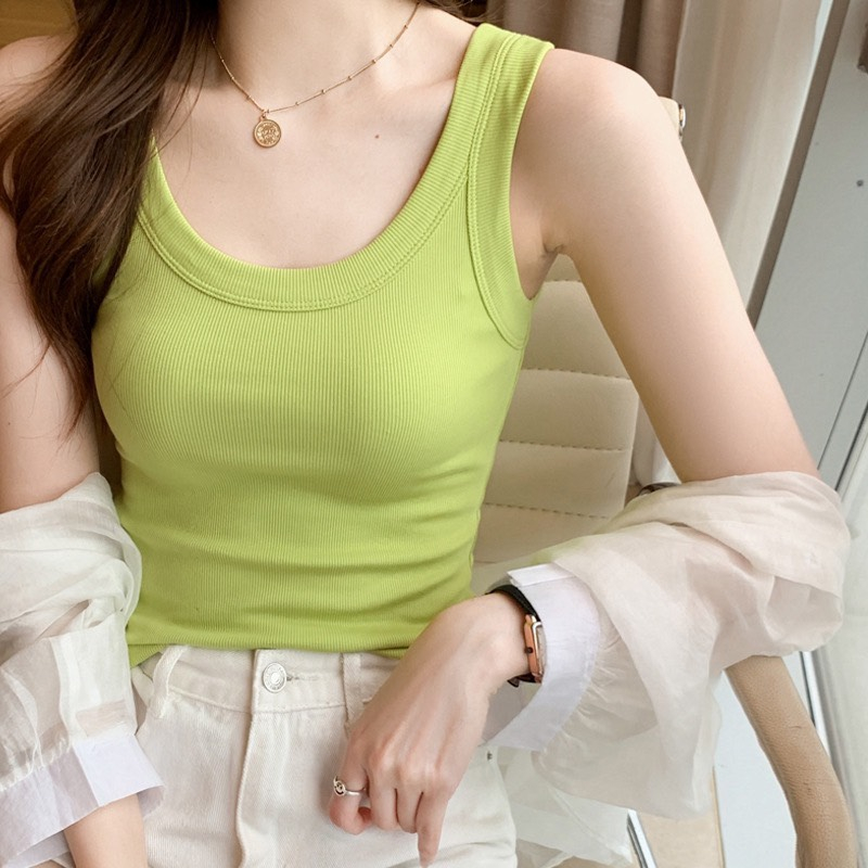 Áo Bra Nữ, Áo Ba Lỗ Cotton Tăm Dáng Dài Màu Pastel Siêu Hot ms 715