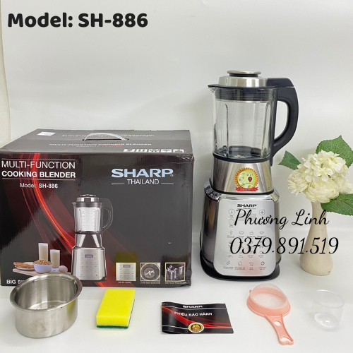 Máy Làm Sữa Hạt Xay Nấu Đa Năng SHARP SH-886 , Lòng Gốm Chống Dính 1.75L - Hàng Chính Hãng Bảo Hành 12 Tháng