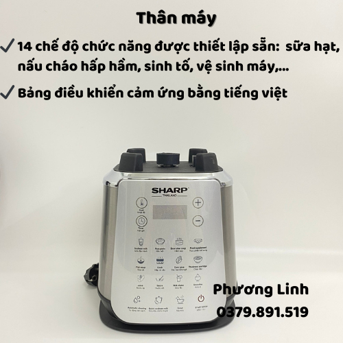 Máy Làm Sữa Hạt Xay Nấu Đa Năng SHARP SH-886 , Lòng Gốm Chống Dính 1.75L - Hàng Chính Hãng Bảo Hành 12 Tháng