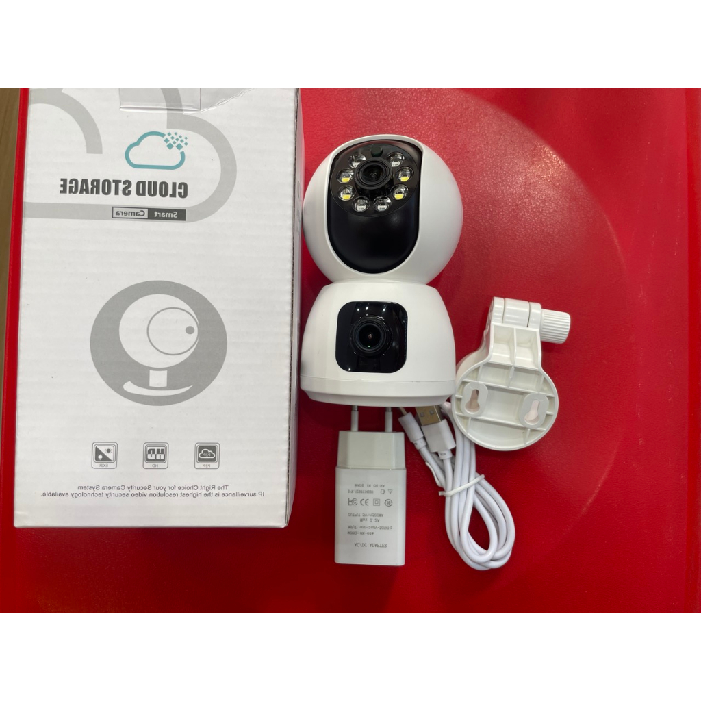 Camera Quay Quét Trong Nhà 2 Mắt Cam Xem 2 Góc Khác Nhau Trên Cùng 1 Màn Hình 5.0MP - KMB