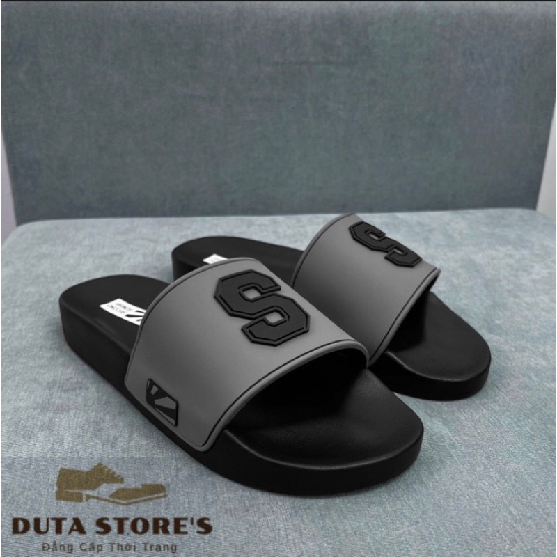Dép quai ngang sliper unisex cao cấp,Hoạ tiết chữ S đế cao 3cm êm chân.