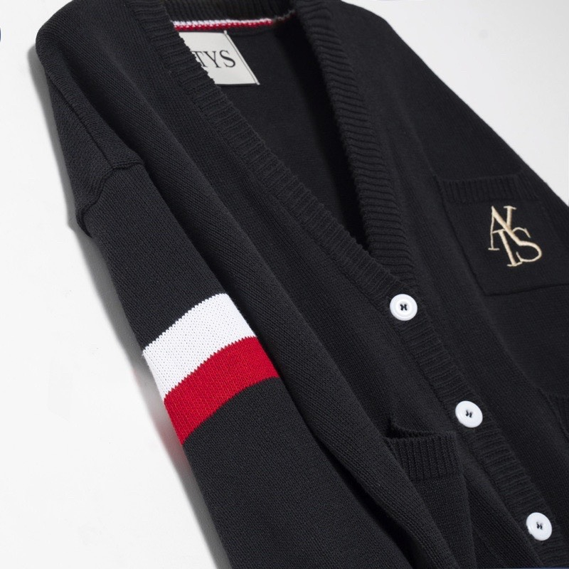 Áo Khoác Cardigan 𝐀𝐓𝐘𝐒® Len Đen Form Rộng Unisex Nam Nữ