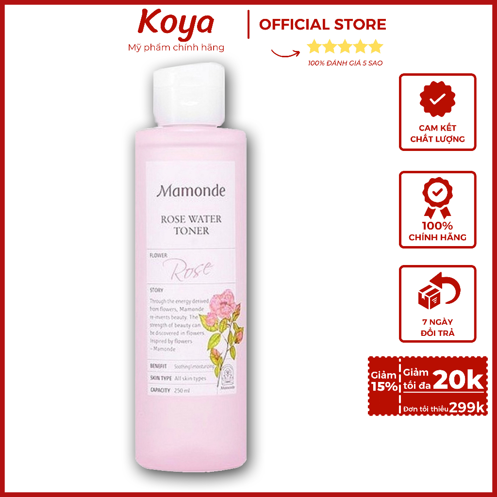 [Mã COSBAUXANH giảm 8% đơn 200K] Nước Hoa Hồng Rose Water Toner Mamonde 250ml Dành Cho Mọi Loại Da Hongspa.official