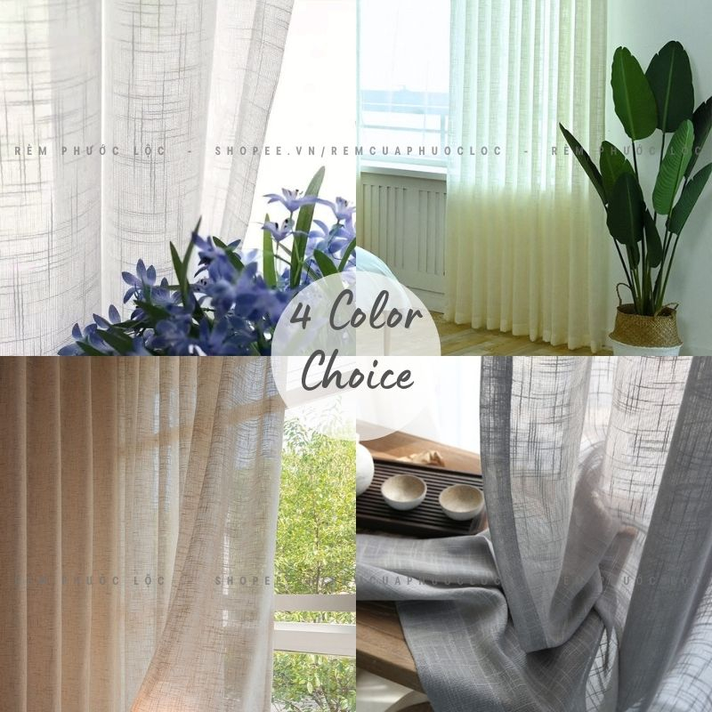 Rèm Voan LINEN Phong Cách Bắc Âu - Rèm Spa - Phông Nền Chụp Ảnh - Voan Linen Cao Cấp Dày Mềm Mịn