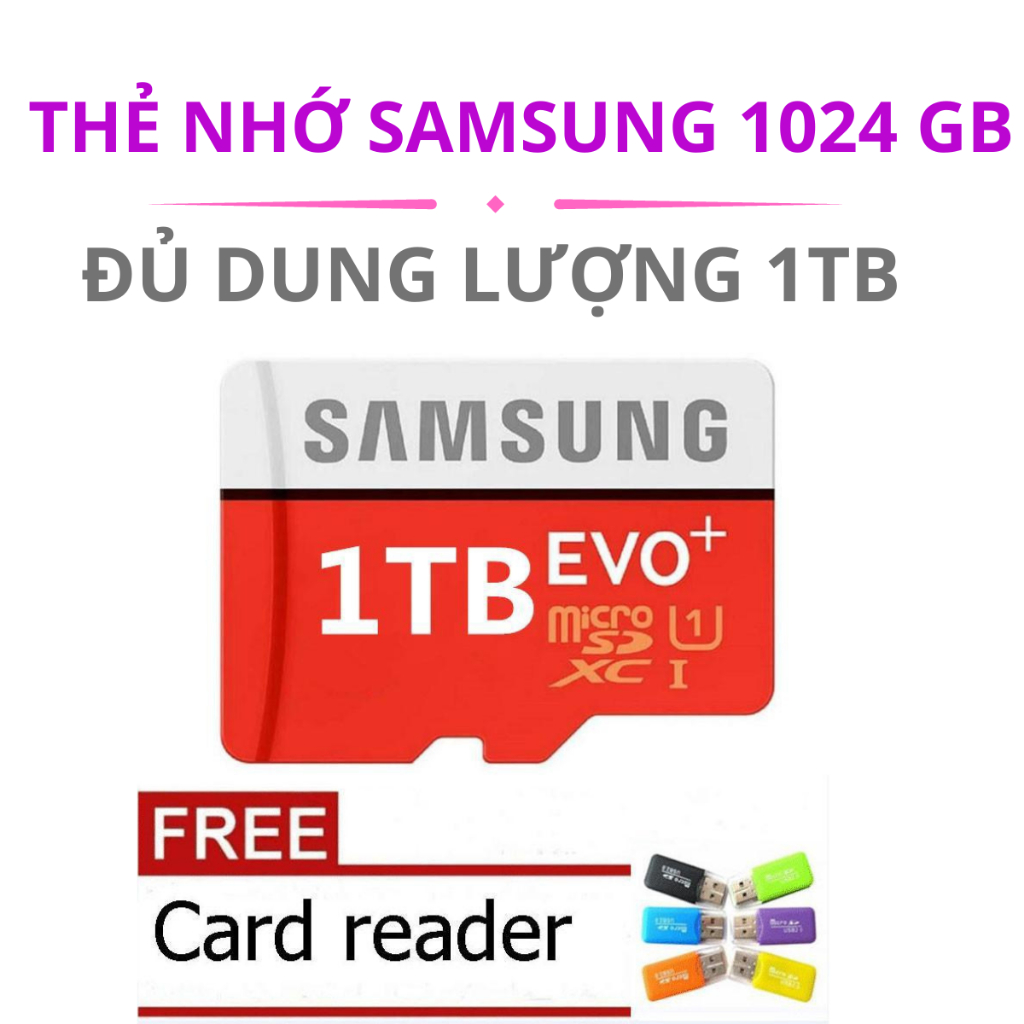 Thẻ nhớ Samsung 1024GB tốc độ cao ,Thẻ nhớ chuyên dụng cho camera máy ghi âm , thẻ nhớ chính hãng samsung bảo hành 1 năm