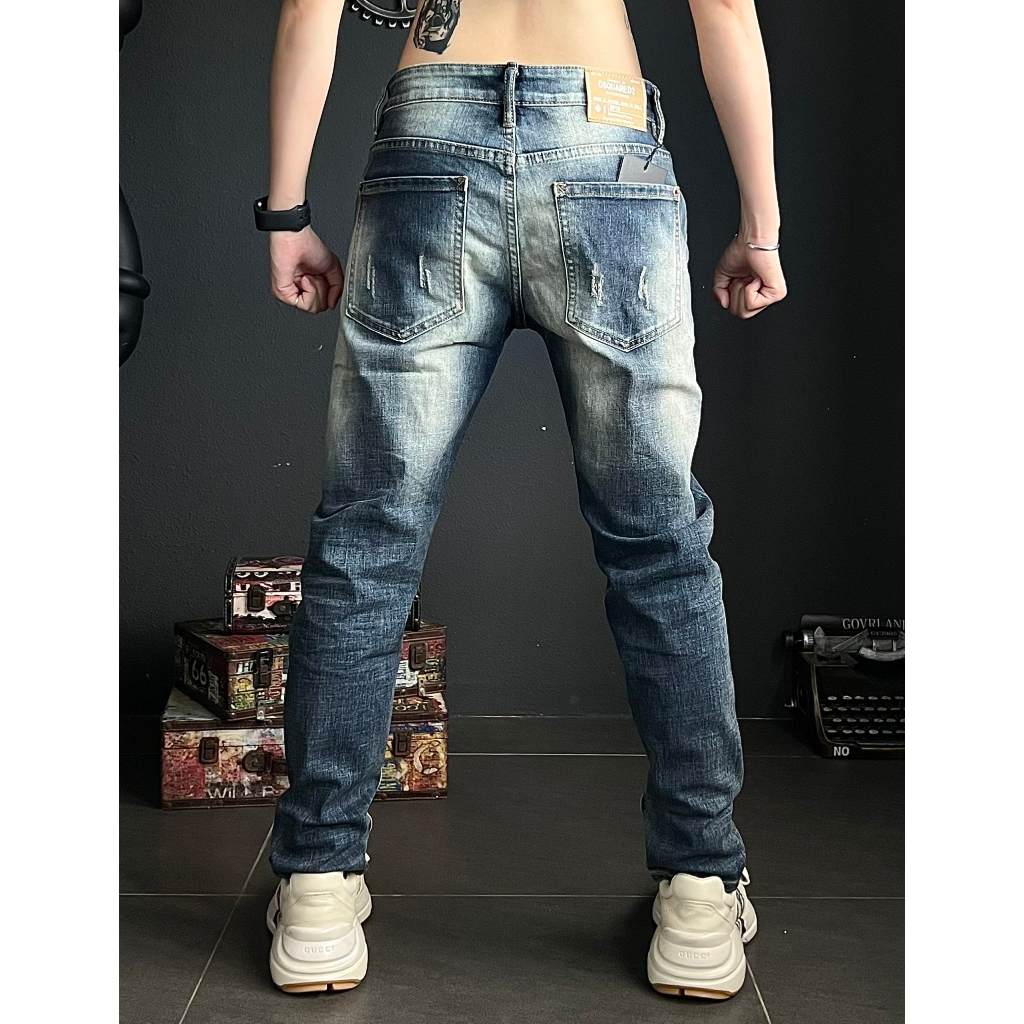 Quần jean nam dài kiểu nút mẫu rách nhiều chất denim co giãn nhẹ chi tiết như hình J2848 K3 STORE