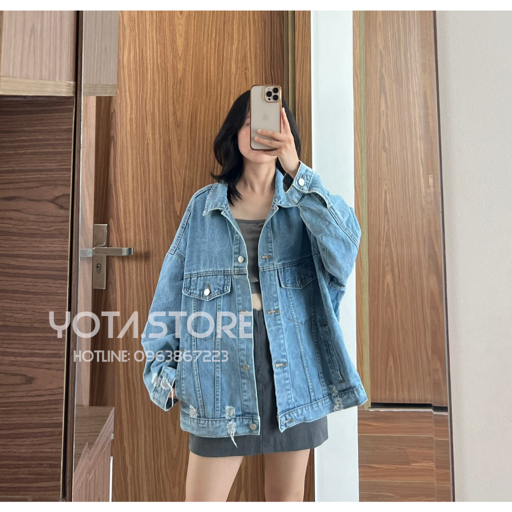 Áo khoác jeans rách - G025