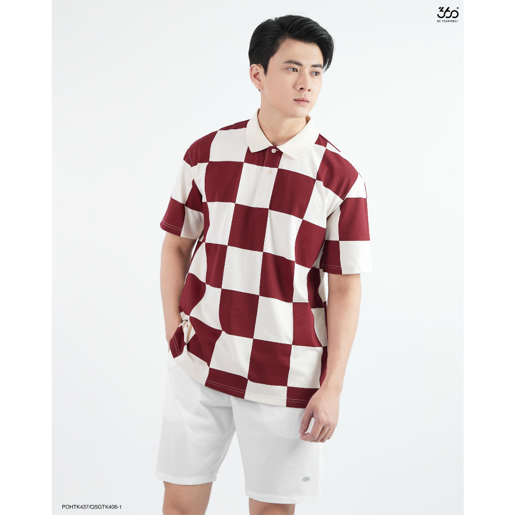 Áo polo nam form rộng phối màu độc đáo thương hiệu 360 Boutique chất liệu cotton cao cấp - POHTK437