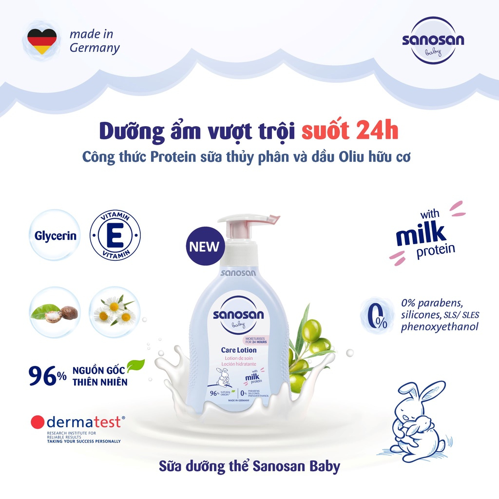 Sữa dưỡng thể Sanosan Baby Care Lotion 200ml