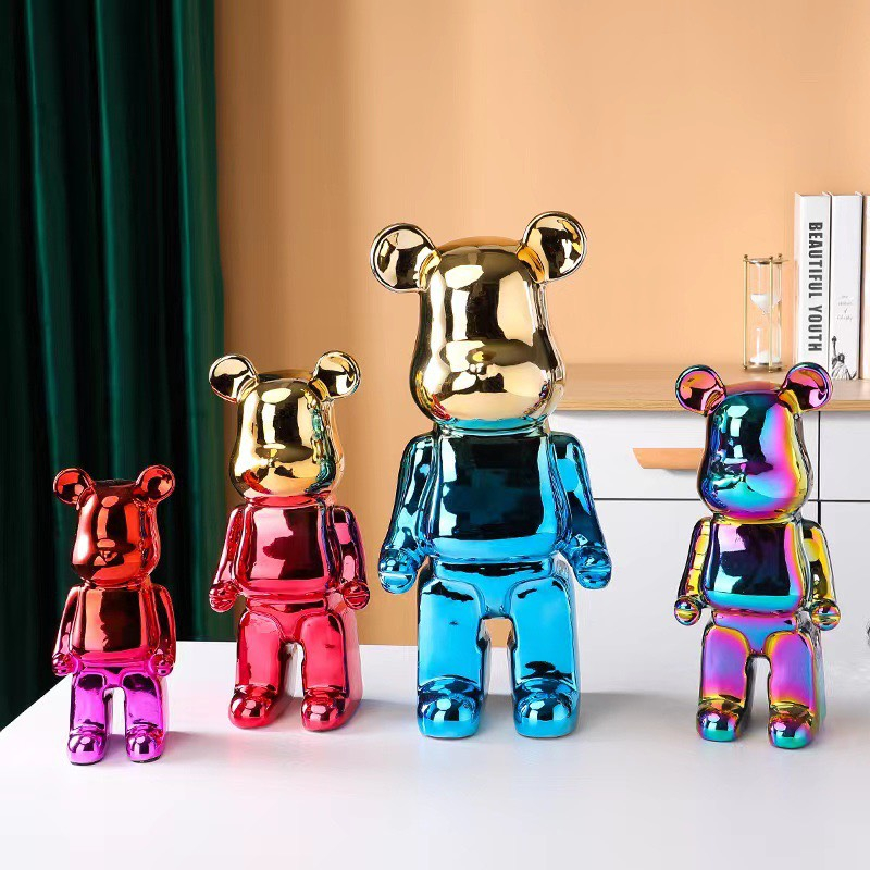 BearBrick Bling Cao Cấp Size 35cm - 50cm , Tượng Gấu Bụng Phệ Lấp Lánh Sang Chành Trang TrÍ Decor