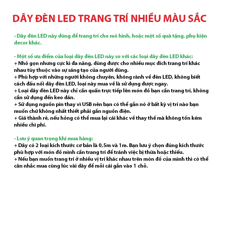 Dây đèn led xinh xắn dùng để trang trí đa năng