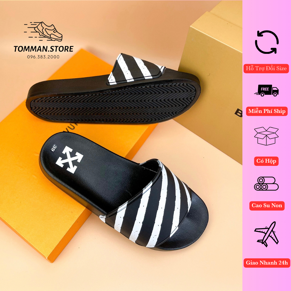 Dép Lê Off white, Dép Nam Siêu Hót 2023 Đế Đúc Cao Su 100%