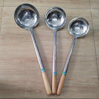 Vá thợ xào inox cán gỗ 3 zise: 8, 10, 12