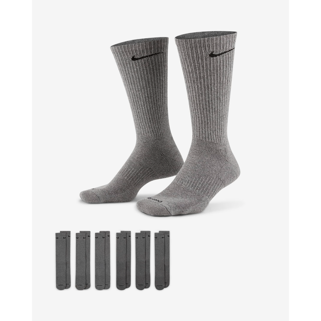 Pack 3 Đôi tất thể thao Nike cao cổ DRI-FIT White/Black/Gray SX7664-100