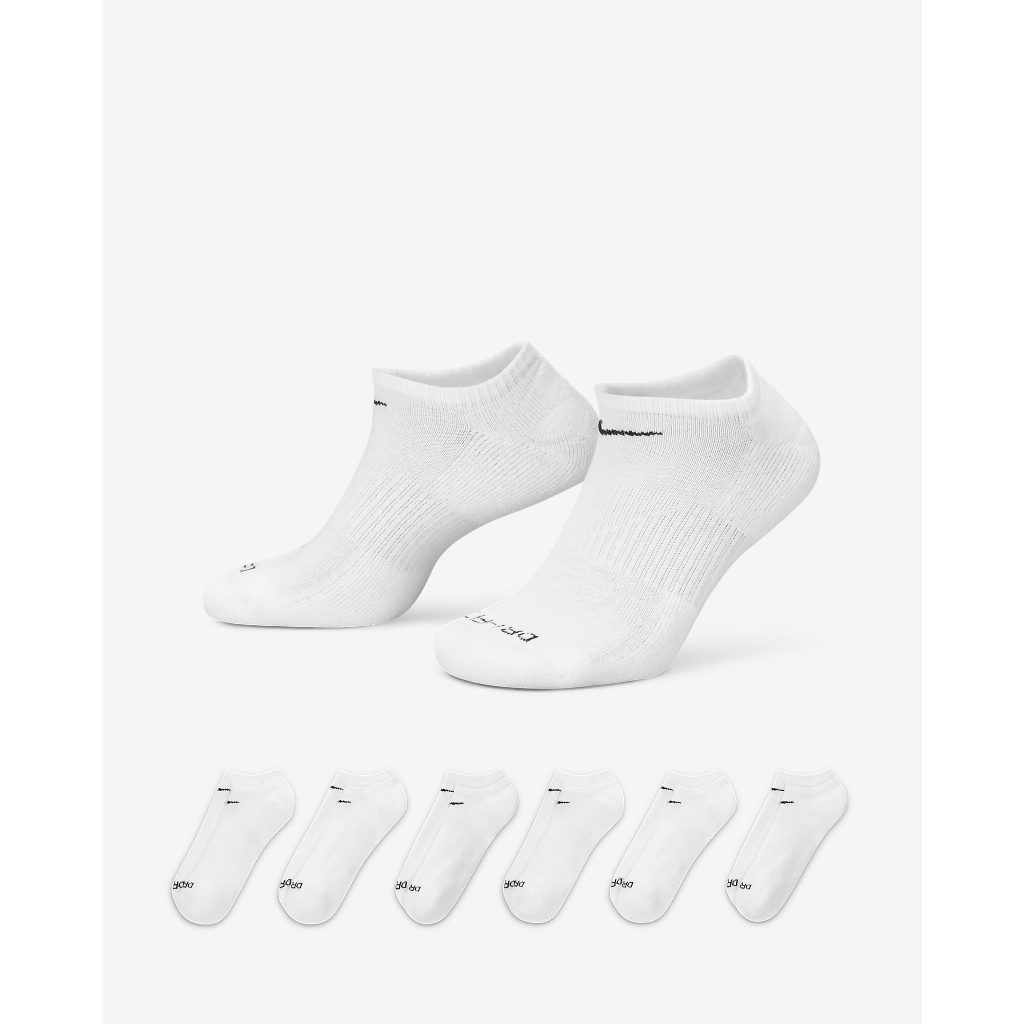 Pack 3 đôi tất thể thao Nike cổ ngắn DRIFIT White/Black SX7678-100
