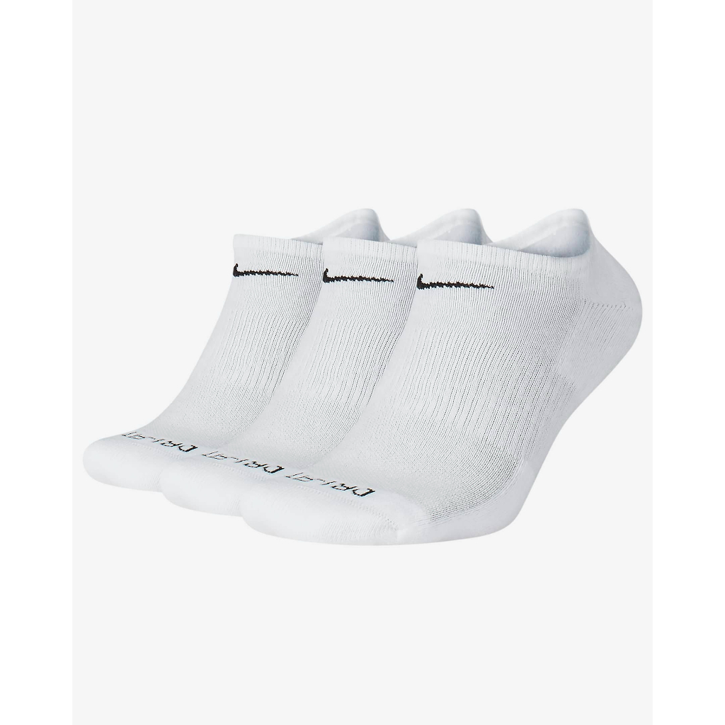 Pack 3 đôi tất thể thao Nike cổ ngắn DRIFIT White/Black SX7678-100