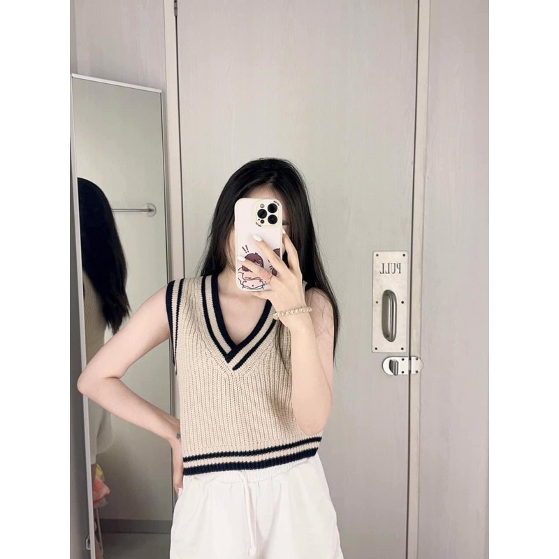 Áo gile len nữ HM chính hãng