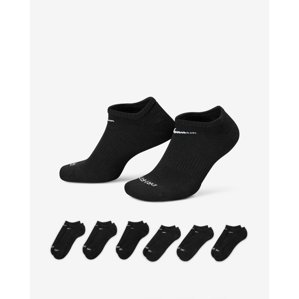 Pack 3 đôi tất thể thao Nike cổ ngắn DRIFIT White/Black SX7678-100