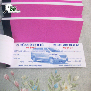 Combo 100 cuốn Phiếu Giữ Xe "CÓ SỐ NHẢY"- SHIP HỎA TỐC (100 tờ/cuốn)
