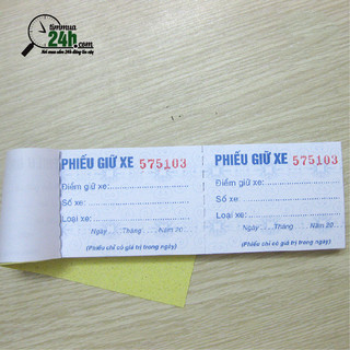 Combo 100 cuốn Phiếu Giữ Xe "CÓ SỐ NHẢY"- SHIP HỎA TỐC (100 tờ/cuốn)