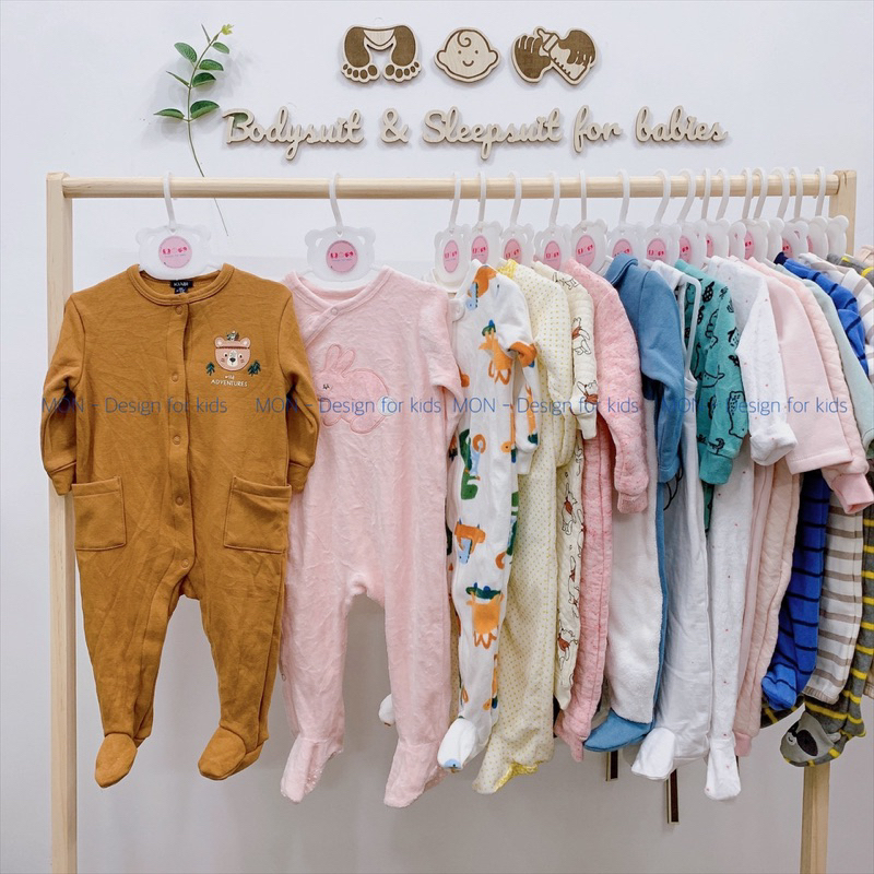 Sleepsuit nỉ, chần bông mẫu mới 2023 hàng xuất dư các hãng cho bé