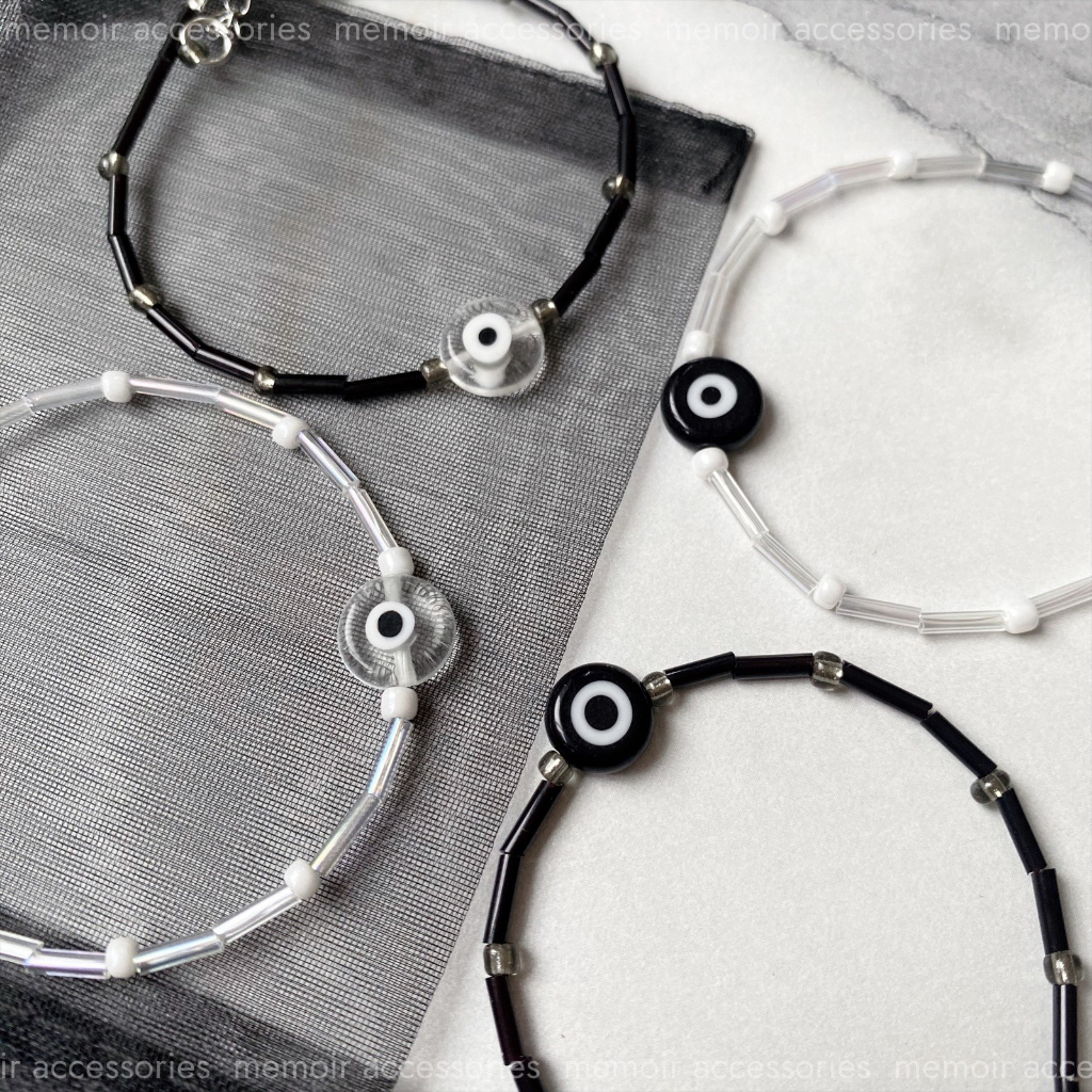 Night Sky / Vòng tay trăng sao màu đen trong tối giản - Memoir Accessories