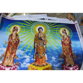 Tranh đính đá Tam thế Phật (chưa đính) DD9232
