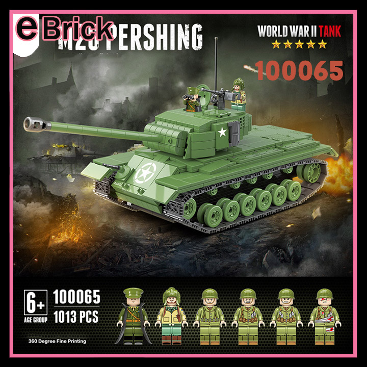 Mô hình  Xe Tăng Quan Guan US Pershing M26 Military Heavy Tanks WW2 Soldier Police Army 100065