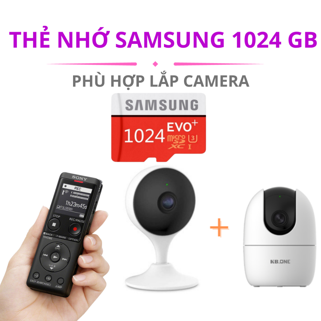 Thẻ nhớ Samsung 1024GB tốc độ cao ,Thẻ nhớ chuyên dụng cho camera máy ghi âm , thẻ nhớ chính hãng samsung bảo hành 1 năm