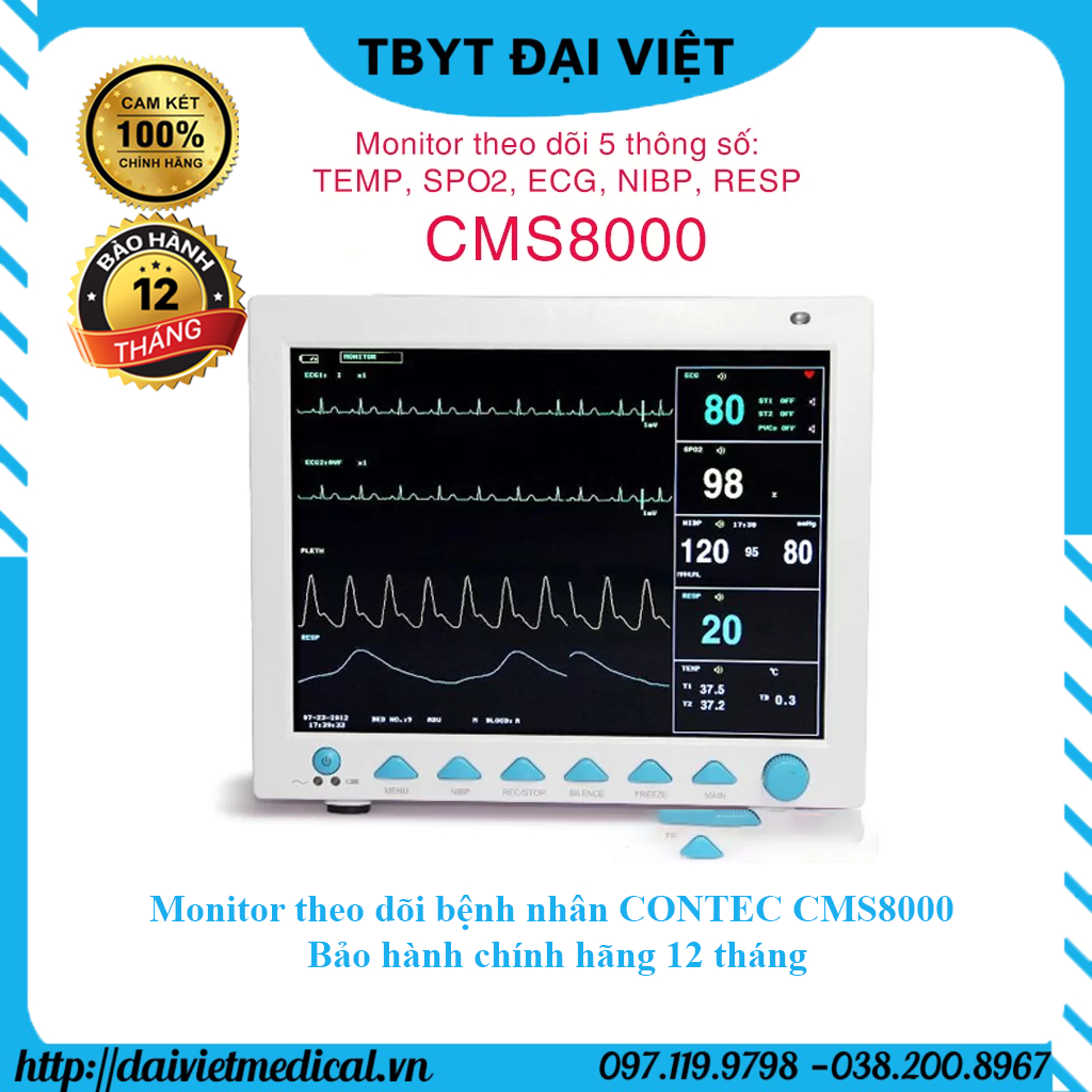 Monitor theo dõi bệnh nhân CONTEC CMS8000 bảo hành chính hãng 12 tháng