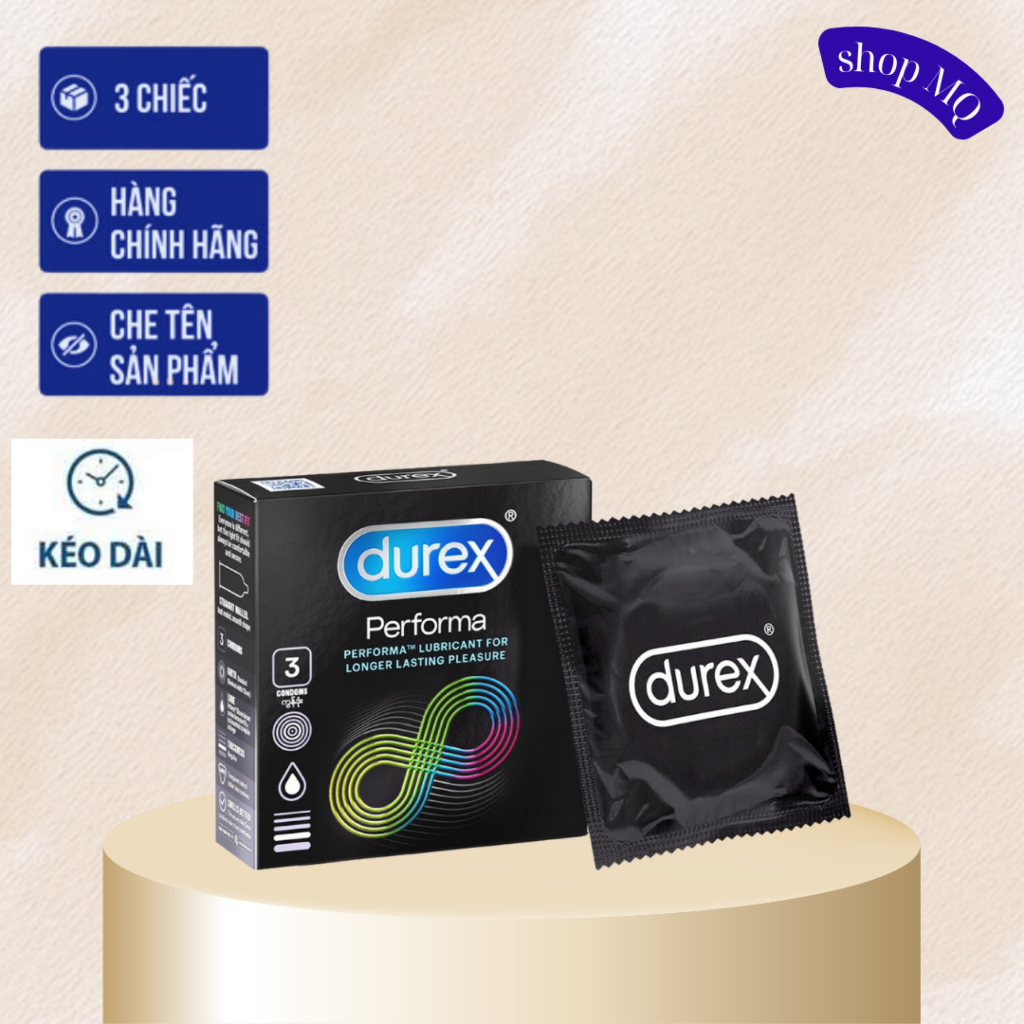 Bao Cao Su Durex Performa hộp 12 cái kéo dài thời gian