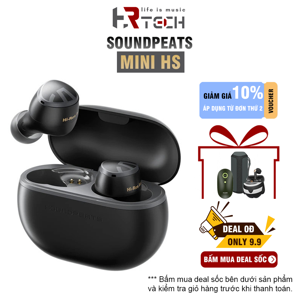 Tai Nghe Tai Nghe Không Dây True Wireless Soundpeats Mini HS Hi-res Audio LDAC Bluetooth 5.3 Chơi Game Với Game Mode