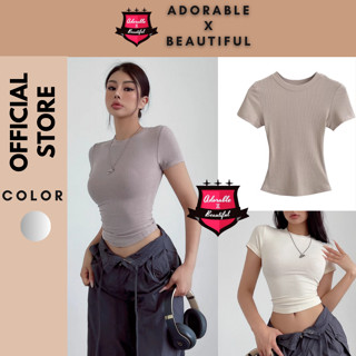 [Ảnh Thật] Áo Baby Tee Trơn Cao Cấp Siêu Ôm , Áo Tay Ngắn Chất Liệu Thun Co Dãn Tôn Dáng [AdorablexBeautiful]