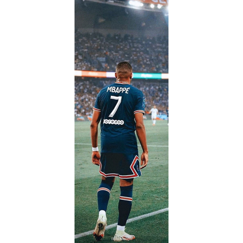 Tranh dán tường trang trí hình cầu thủ bóng đá Kylian Mbappé Ms 651