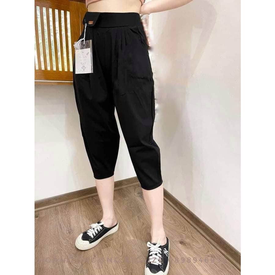 Quần Baggy Dáng lửng Cạp Nhê Tam Giác, Quần BOM Ngố Chất UMI Hàn Dày Mịn Co Giãn 4 Chiều M31