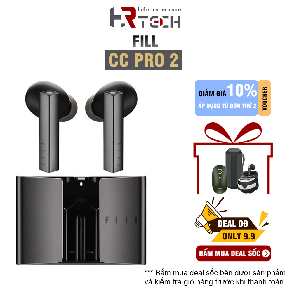Tai Nghe Không Dây True Wireless FIIL CC Pro2 Phiên Bản Quốc Tế Bluetooth 5.3 Hi-Res LDAC 42dB Hybrid ANC