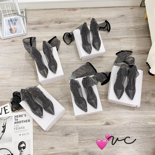 boots lưới đá bốt đùi cao gót nhọn cao cấp Fullbox