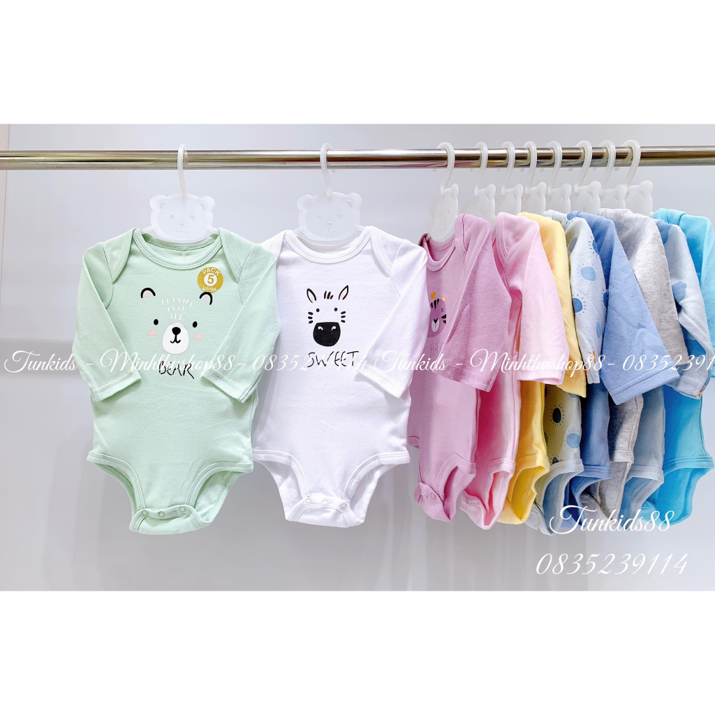 Body chip cotton bodysuit Yampi dài tay xuất xịn cho bé
