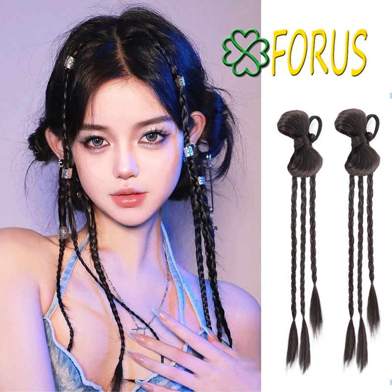 Tóc tết nơ buộc chun JN01 😍FREESHIP😍 tóc giả tết nơ, tóc nơ tết, tóc giả nữ Sỉ 28k