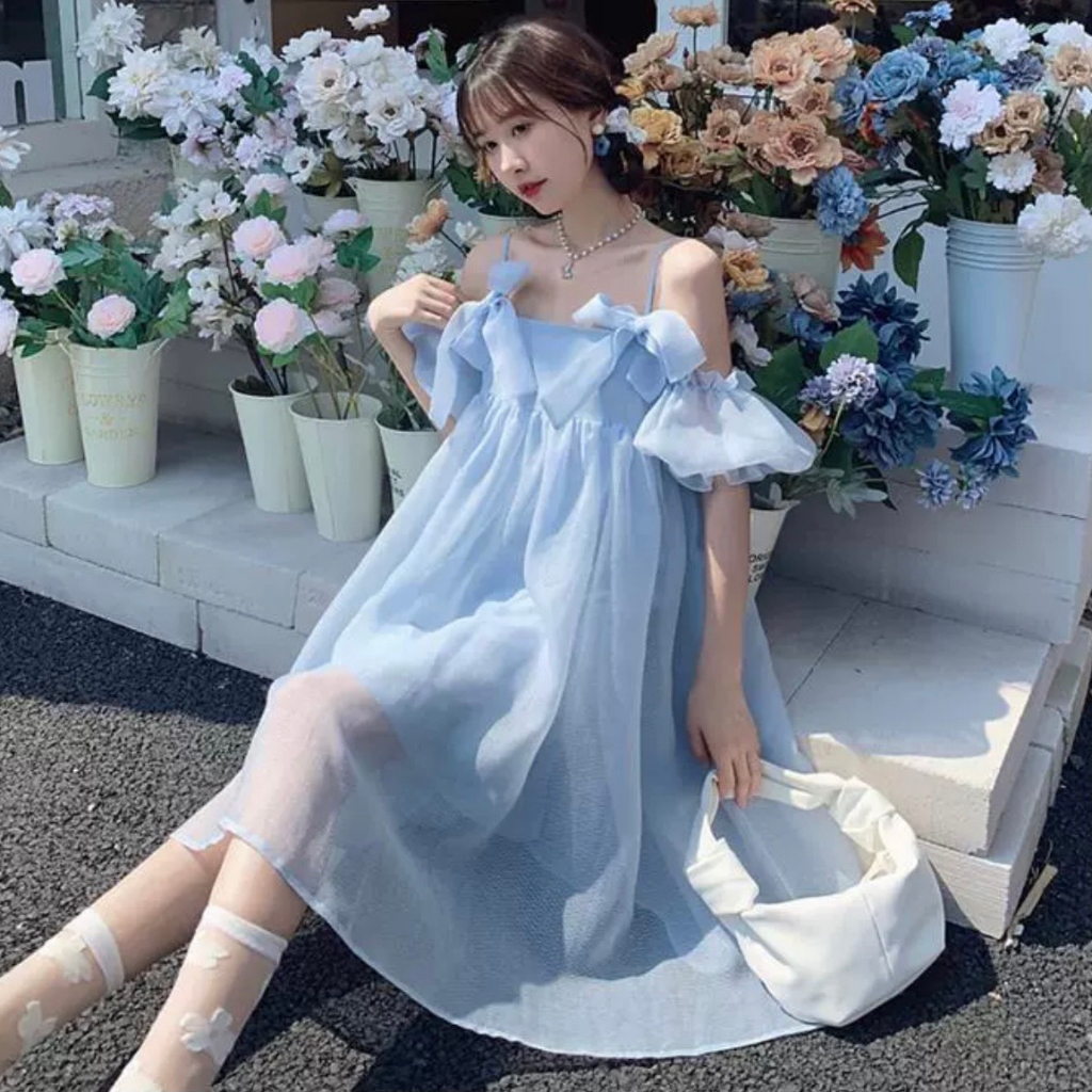 Đầm 2 dây nữ dáng babydoll dễ thương đi chơi, đi biển may 2 lớp cẩn thận