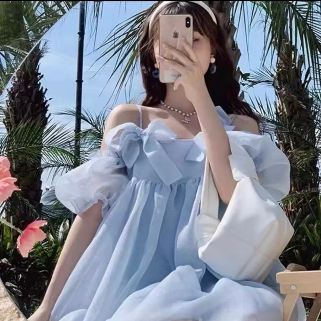 Đầm 2 dây nữ dáng babydoll dễ thương đi chơi, đi biển may 2 lớp cẩn thận